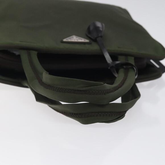 PRADA Hand Bag Nylon Khaki Silver - Picture 7 of 13
